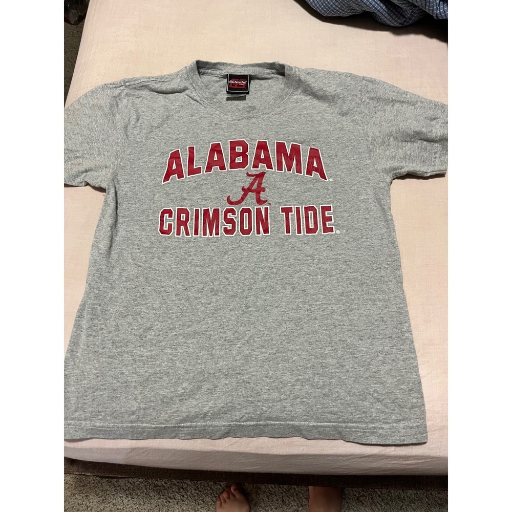 Alabama Crimson Tide Youth Large 14/16 T-Shirt Heather Gray‎ Genuine Stuff NCAA